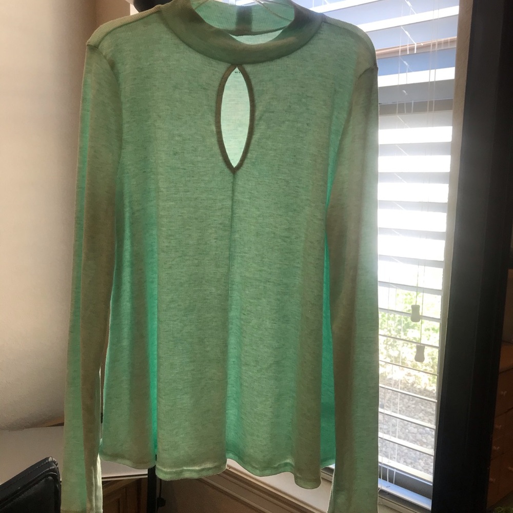 Sparkle Light Blue Key Hole Sweater Top